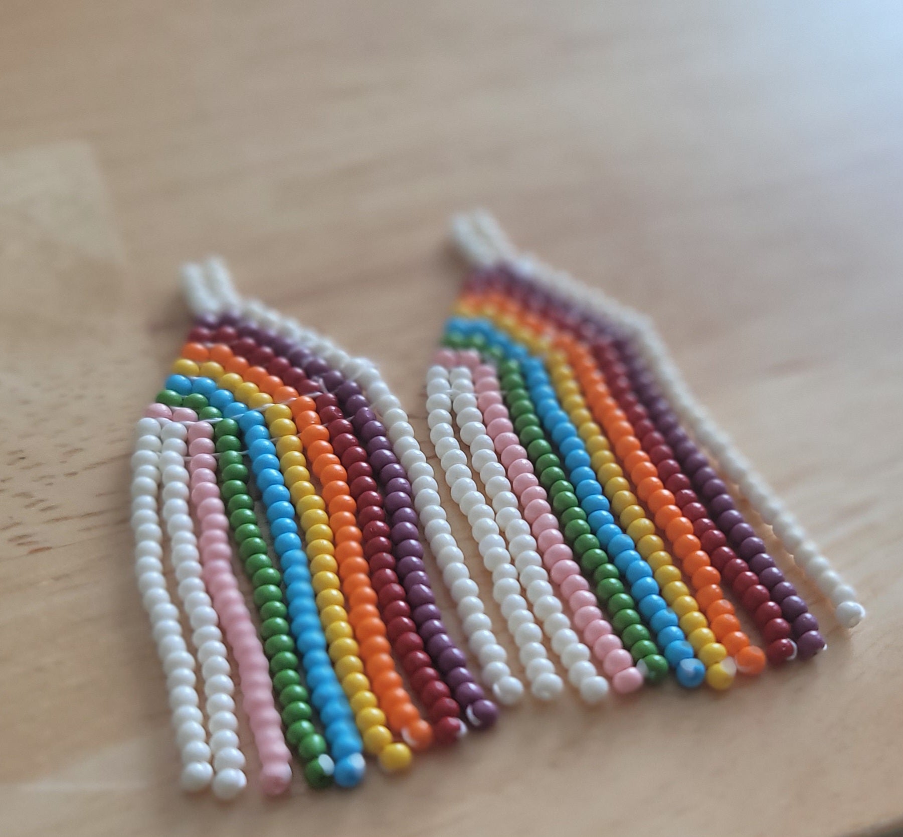 Retro Rainbow Beaded Earrings