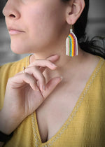 Load image into Gallery viewer, Retro Rainbow Beaded Earrings
